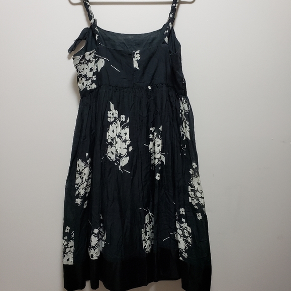 Lapis Floral Black And White Braided Adjustable Straps Cotton Silk Women Size L - Picture 1 of 11